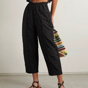 ❣️HP❣️Charo Ruiz NWOT Embroidered Eyelet Cotton Trousers Small Black